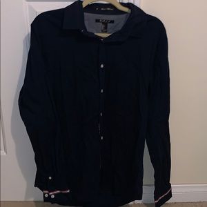 21 Men, Navy blue dress shirt!